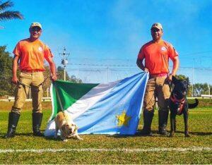 Bombeiros e cães de resgate de MS embarcaram nesta quinta para Brumadinho | Foto: Divulgação | Corpo de Bombeiros de MS