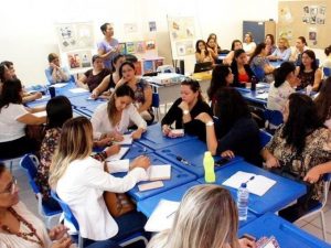 Professores do município durante treinamento. (Foto: Divulgação | PMCG)