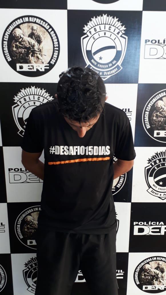 Suspeito preso pela Polícia Civil. Foto: Divulgação
