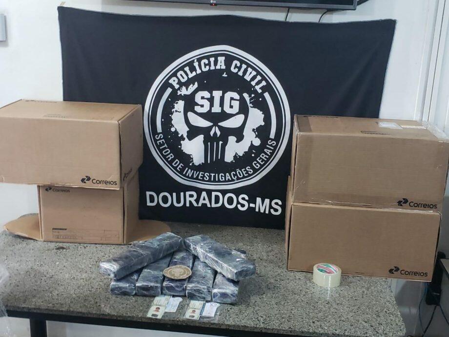 Droga e caixas dos Correios apreendidas na ação (Renato Giansante