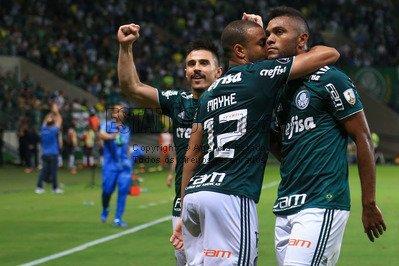 SP - PALMEIRAS/JUNIORBARRANQUILLA - ESPORTES - Borja comemora seu primeiro gol durante a partida entre Palmeiras x Junior Barranquilla pela Copa Libertadores 2018 realizada no Allianz Parque em São Paulo (SP) 16/05/2018 - Foto: JALES VALQUER/FOTOARENA/F...
