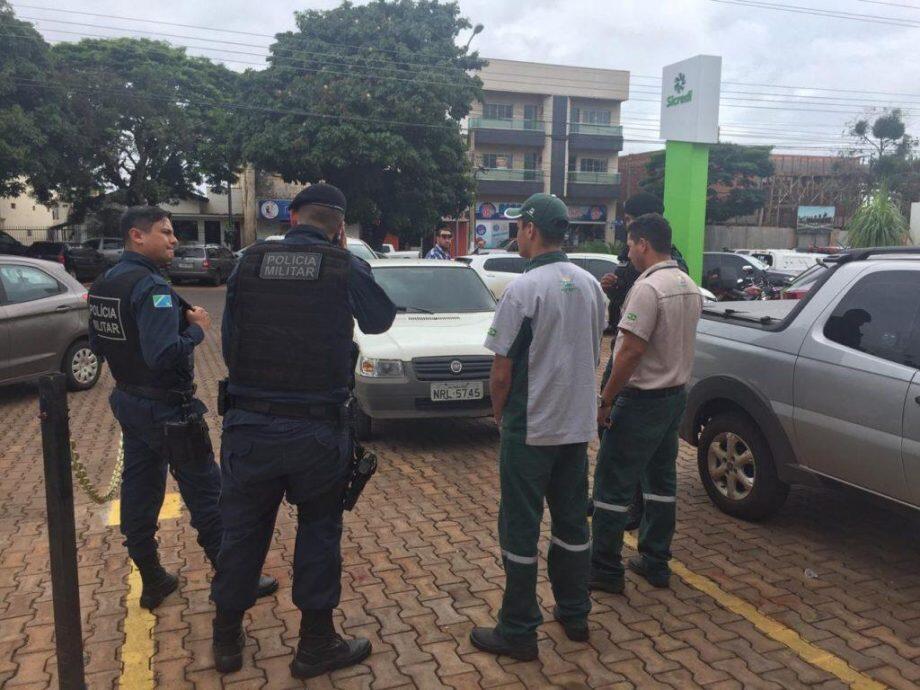 O assalto aconteceu no estacionamento de uma agência bancária. (Foto: Porã News).