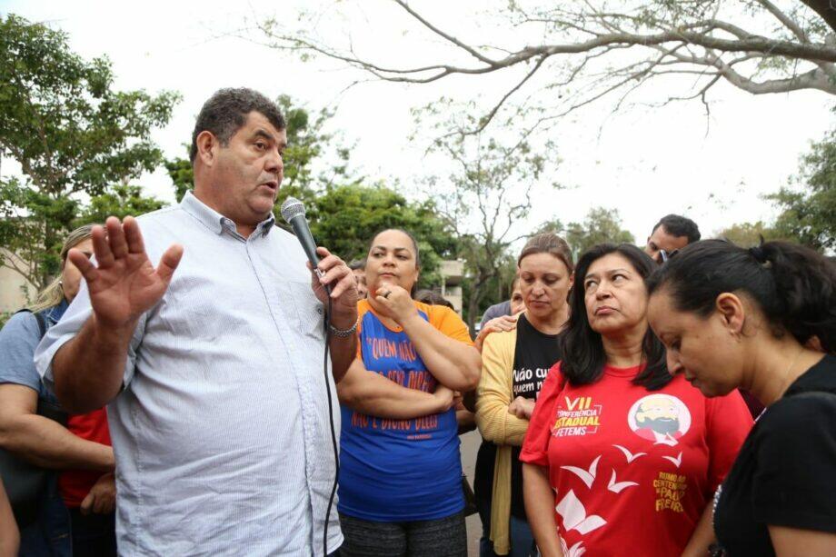 Fetems encabeça movimento de servidores. Foto. Leonardo França/Midiamax