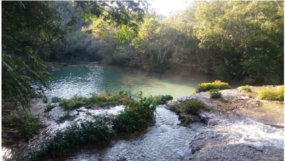 Nível de água na cachoeira alterado por conta dos desvios. Foto: WhatsApp