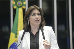 Senadora Simone Tebet durante sessão. (Senado Federal)