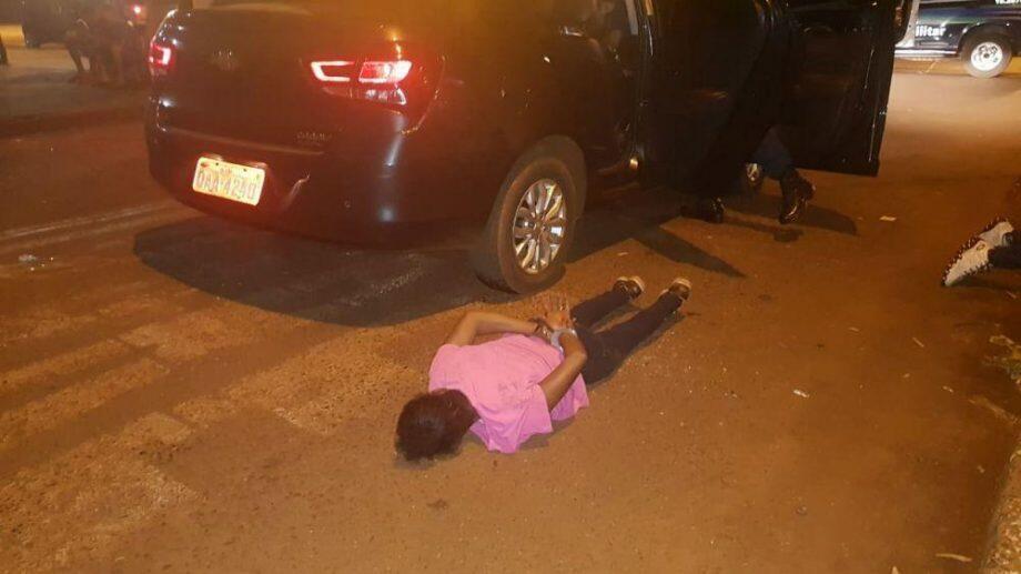 A polícia conseguiu prender os assaltantes e recuperar o veículo. (Foto: Divulgação WhatsApp).