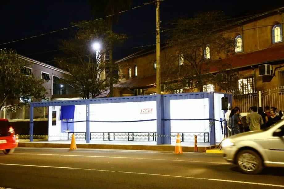 Instalação de ponto de ônibus em frente ao recém-tombado Santuário Nossa Senhora do perpétuo Socorro é irregular | Foto: Leonardo de França | Midiamax