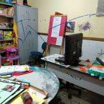 Educadores se depararam com destruição de salas na escola. (Foto: Whatsapp/Midiamax)