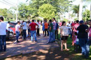 Motoristas se reuniram em frente à cidade do Natal. (Foto: Marcos Ermínio)