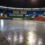Obras dentro do ginásio seguem a todo vapor e quadra deve ser entregue na sexta-feira. (Foto: Vinicius Costa