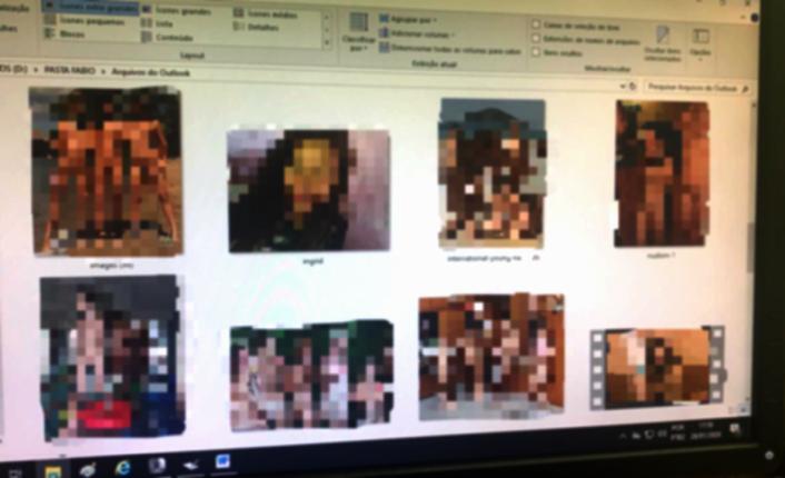 Pasta com pornografia infantil do acusado (Reprodução)