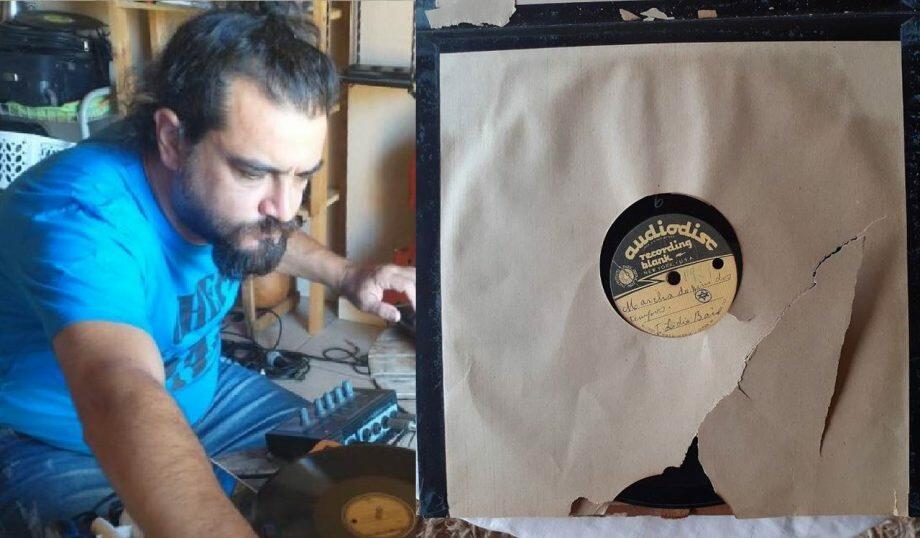 Maestro Martinelli e um disco antigo de Lídia