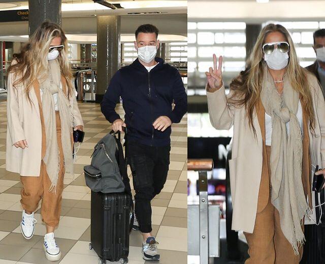 Adriane Galisteu e Alexandre Lódice no Aeroporto de Congonhas.