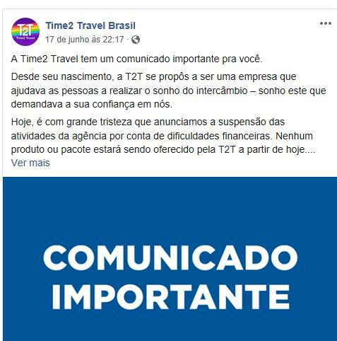 Postagem da empresa publicada no Facebook. (Foto: Reprodução/Facebook).