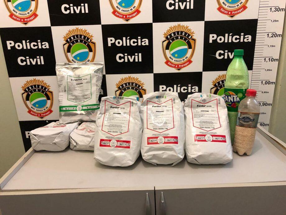 Produtos apreendidos durante investigação policial. Foto: Divulgação