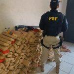 Armas e drogas apreendidas em ação da PRF. Foto: Divulgação