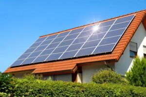 Produção de energia solar.