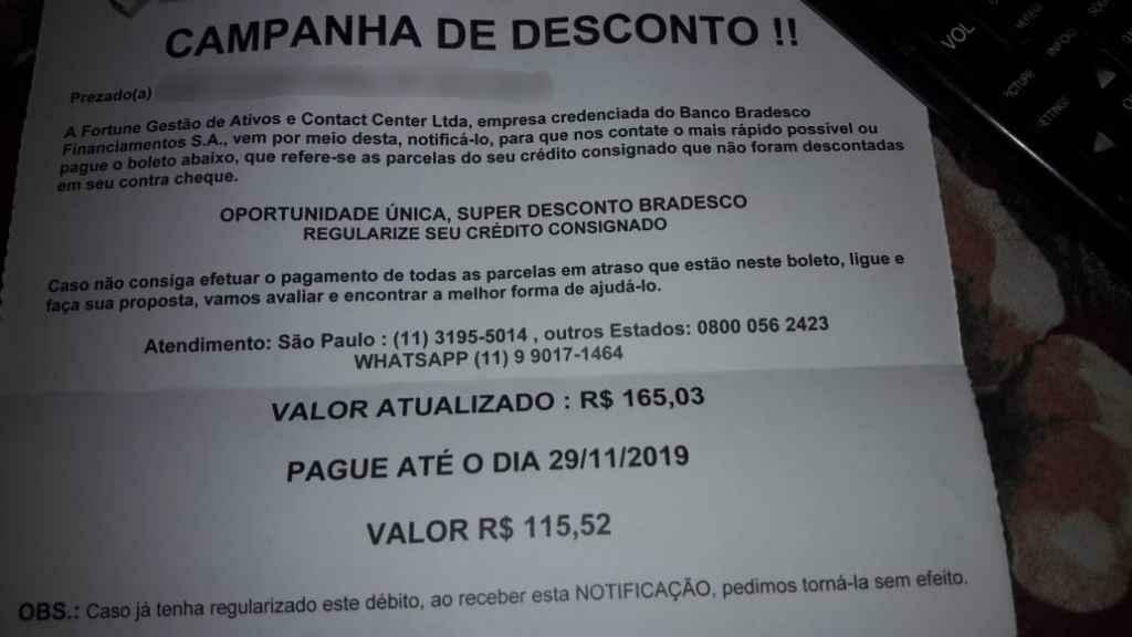 Financiadora continua cobrando parcela de empréstimo
