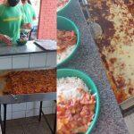 Estudantes ficaram felizes com a comida