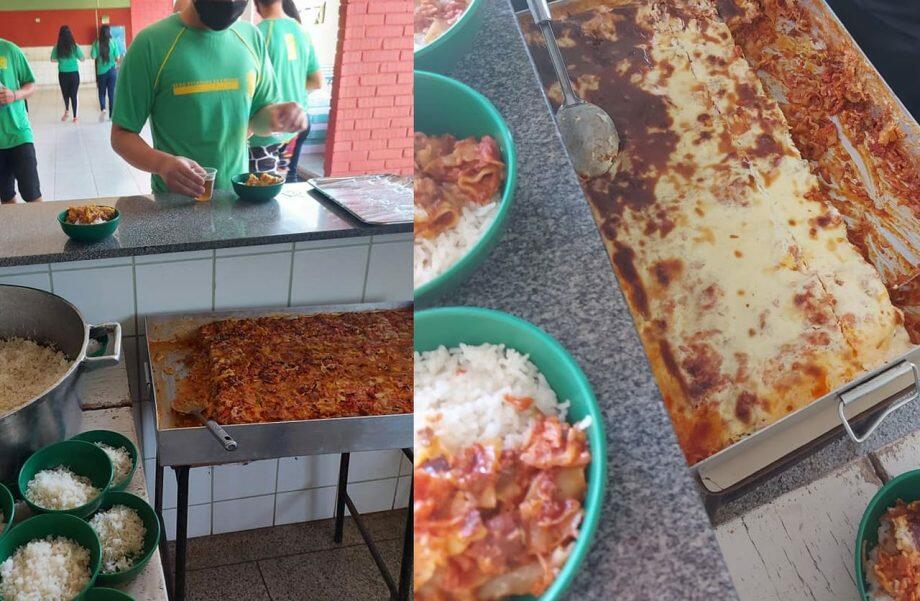 Estudantes ficaram felizes com a comida