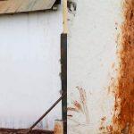 Muro foi pintado e marcas de pés 'apagadas'