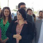 Ministra Damares Alves durante evento em CG em junho deste ano. (Foto: Vinícius Costa/Jornal Midiamax).