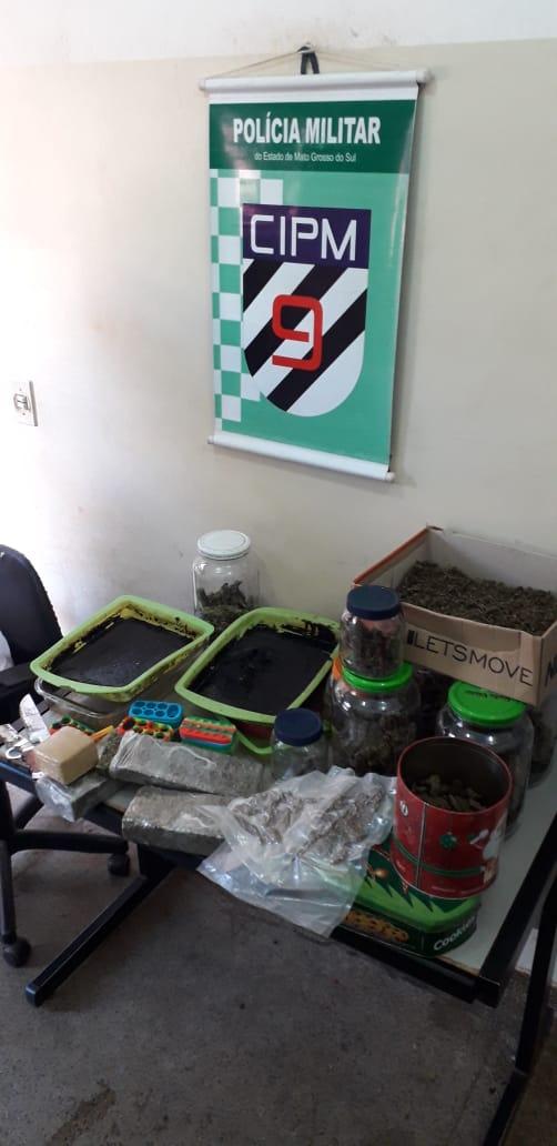 Drogas apreendidas durante ação policial. Foto: Divulgação