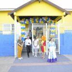 Fachada da EMEI Santa Fé no dia da inauguração. Foto: Divulgação/ PMCG