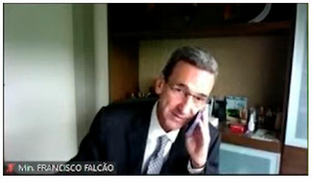 Ministro Falcão durante ligação na sessão