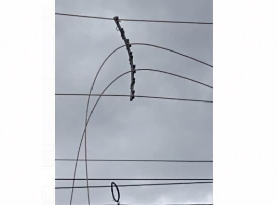 Fios arrebentados no Jardim das Nações (Via WhatsApp)