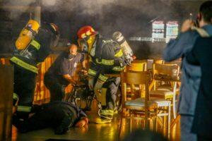 Figurantes simularam queimaduras no resgate