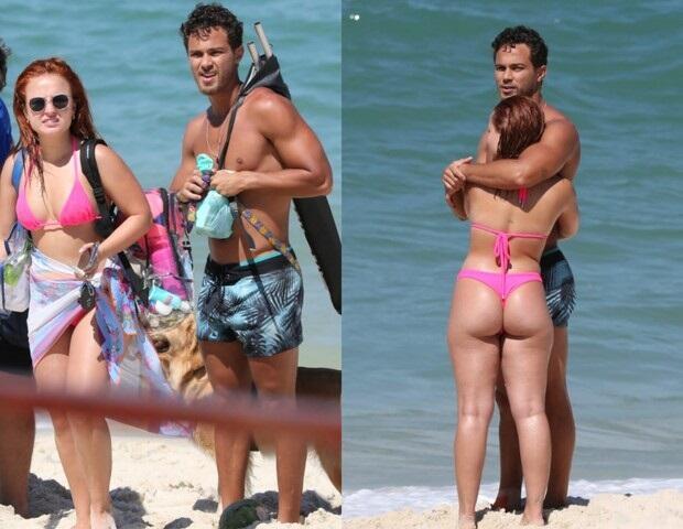 André Luiz Frambach e Larissa Manoela são fotografados juntos em praia no Rio de Janeiro