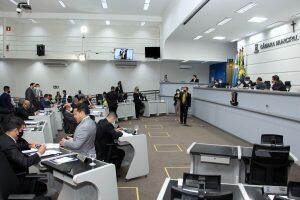 Vereadores durante sessão na Câmara Municipal de Campo Grande