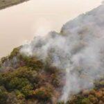 Incêndio foi monitorado com drones