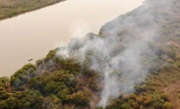 Incêndio foi monitorado com drones