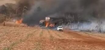 Incêndio está se alastrando pela área rural