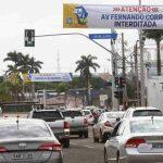 Rui Barbosa foi interditada no cruzamento com a avenida Fernando Corrêa da Costa
