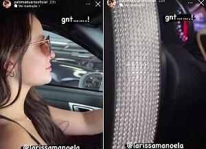 Larissa Manoela e Paloma Duarte passeiam juntas no Rio