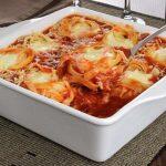 Macarrão de forno cremoso com presunto e queijo