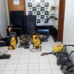 Materiais apreendidos pela Polícia Civil em ação. Foto: Divulgação