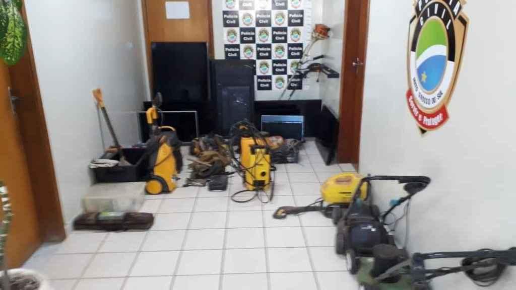 Materiais apreendidos pela Polícia Civil em ação. Foto: Divulgação