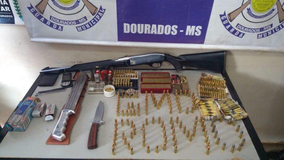 Munições apreendidas pela Guarda em Dourados. Foto: Divulgação