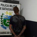 Suspeito preso pela PM após o crime. Foto: Divulgação/PM
