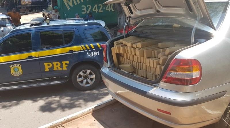 Droga apreendida pela PRF com o grupo. Foto: Divulgação