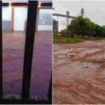 Moradores sofreram com ruas alagas e tomadas por lama