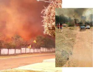 Fogo atingiu área urbana de Bela Vista neste domingo