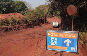Trajeto da lama de inundação