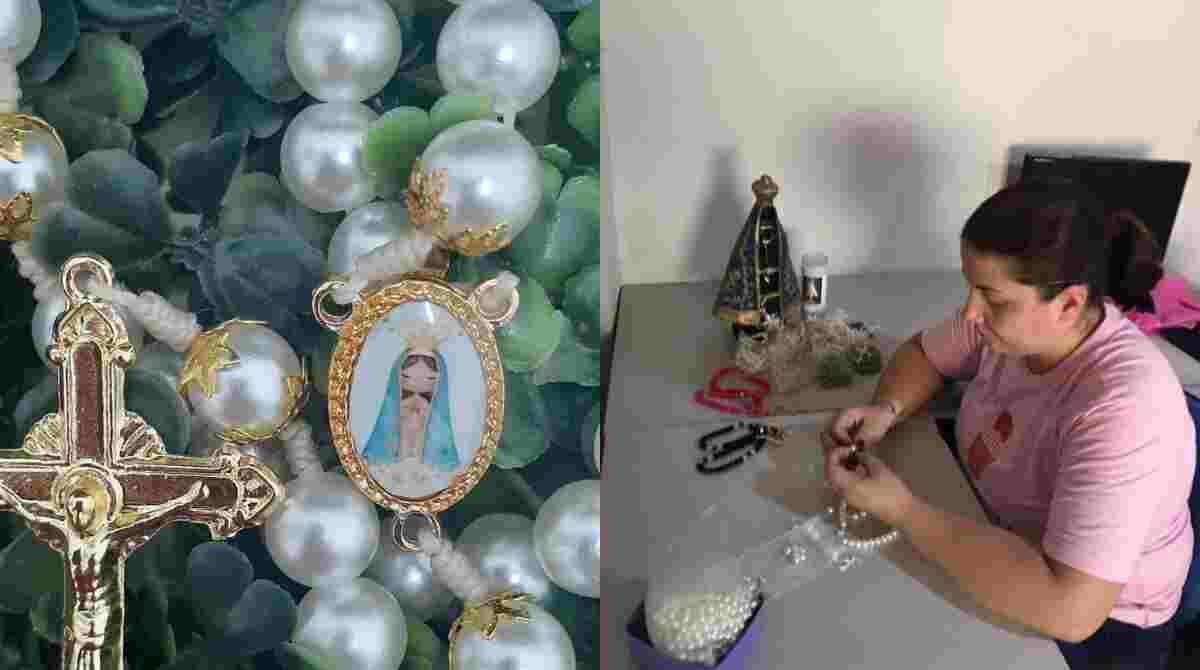 Marília faz terços personalizados para levar religião às pessoas