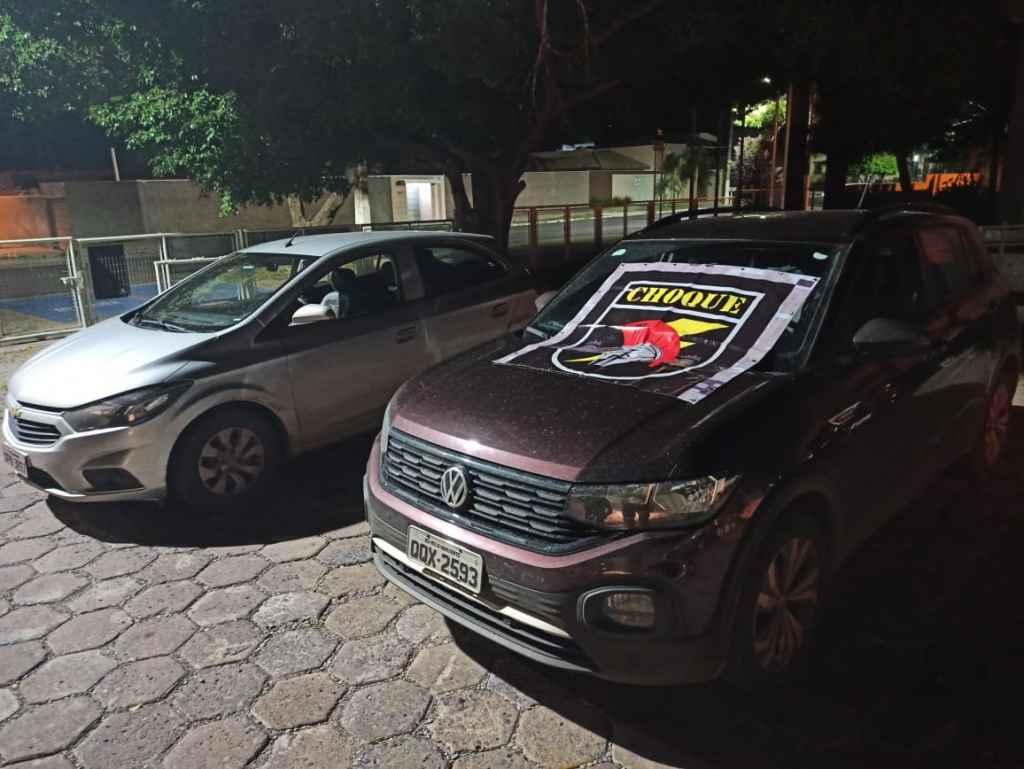 Carros recuperados em ação do Choque. Foto: Divulgação