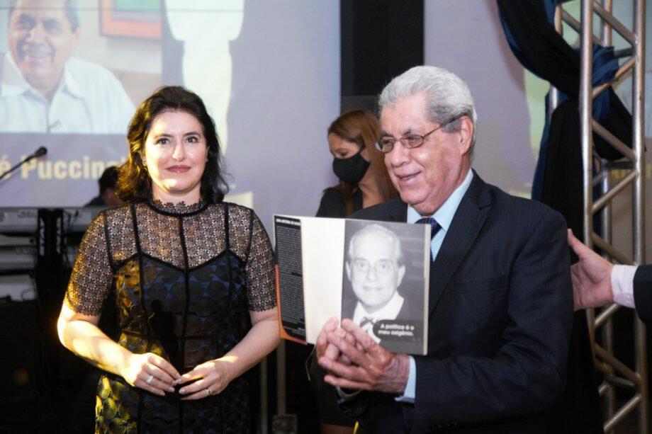Simone Tebet e o ex-governador André Puccinelli (Foto: Leonardo de França)